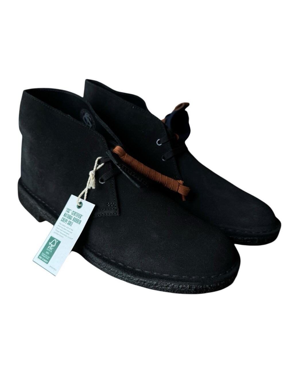 Clarks Originals NEW Mens Shepton Boots Black Suede Size 12 Chukka Desert